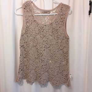 Loft crochet top in dusty rose size m